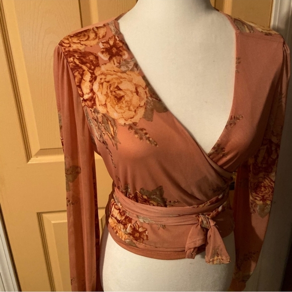 Fashion Nova Blush Wrap Top - Picture 2 of 4